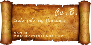 Csépány Barbara névjegykártya